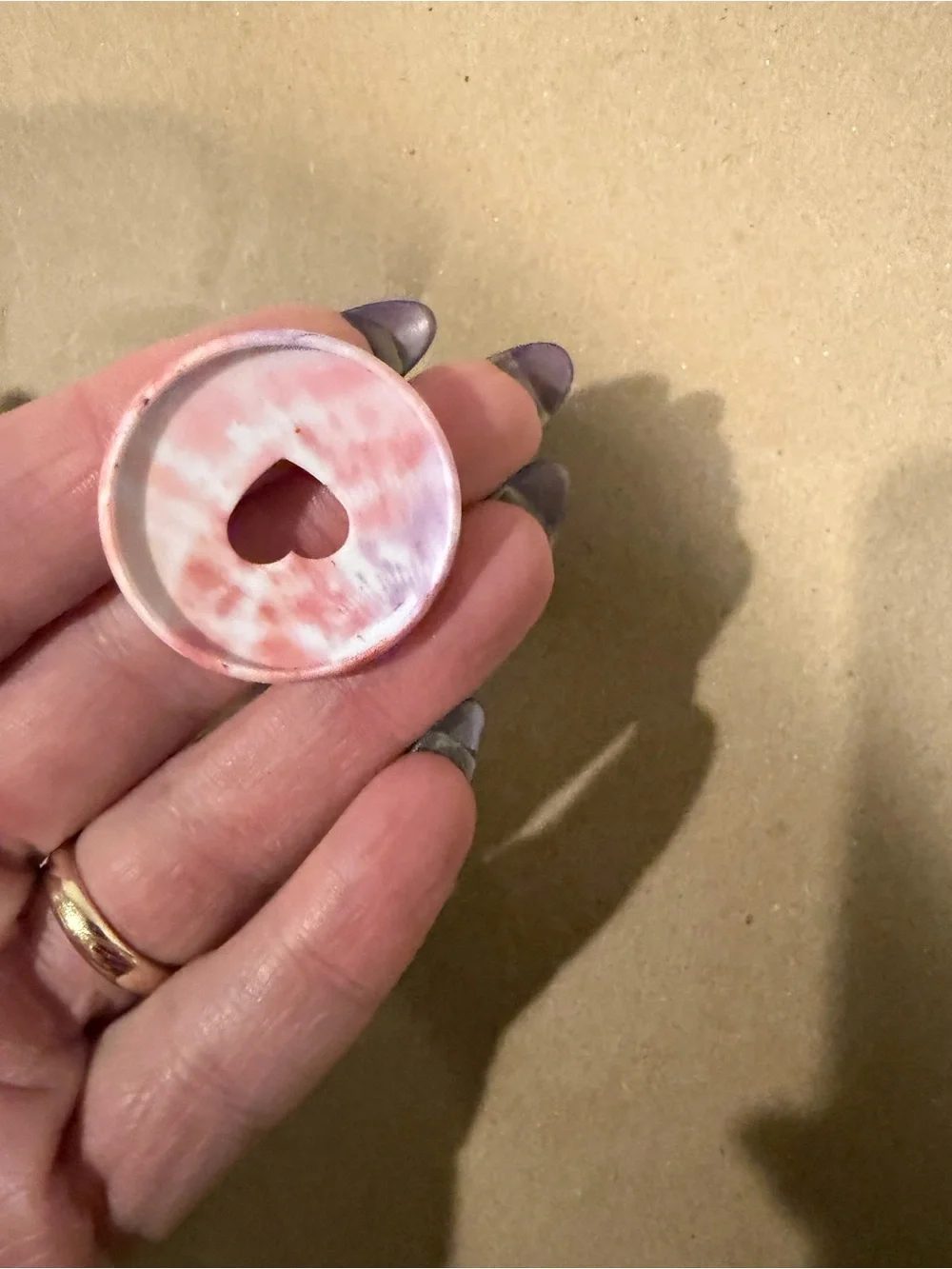 Happy Planner Mini 1” Pink Marble Heart Plastic Disc Set 10 Planner Discs